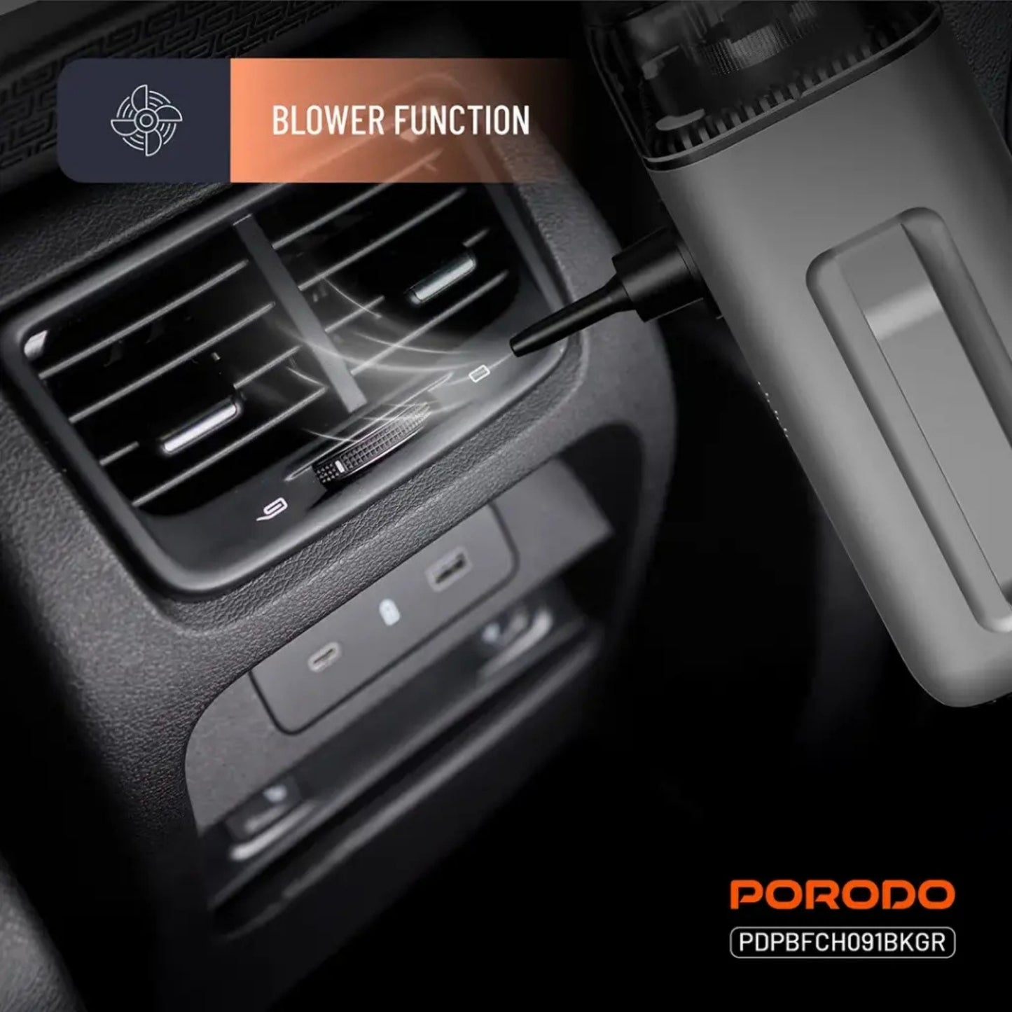 Porodo 6-in-1 Multi-Function Car Jump Starter & Tire Inflator with Vacuum & Power Bank