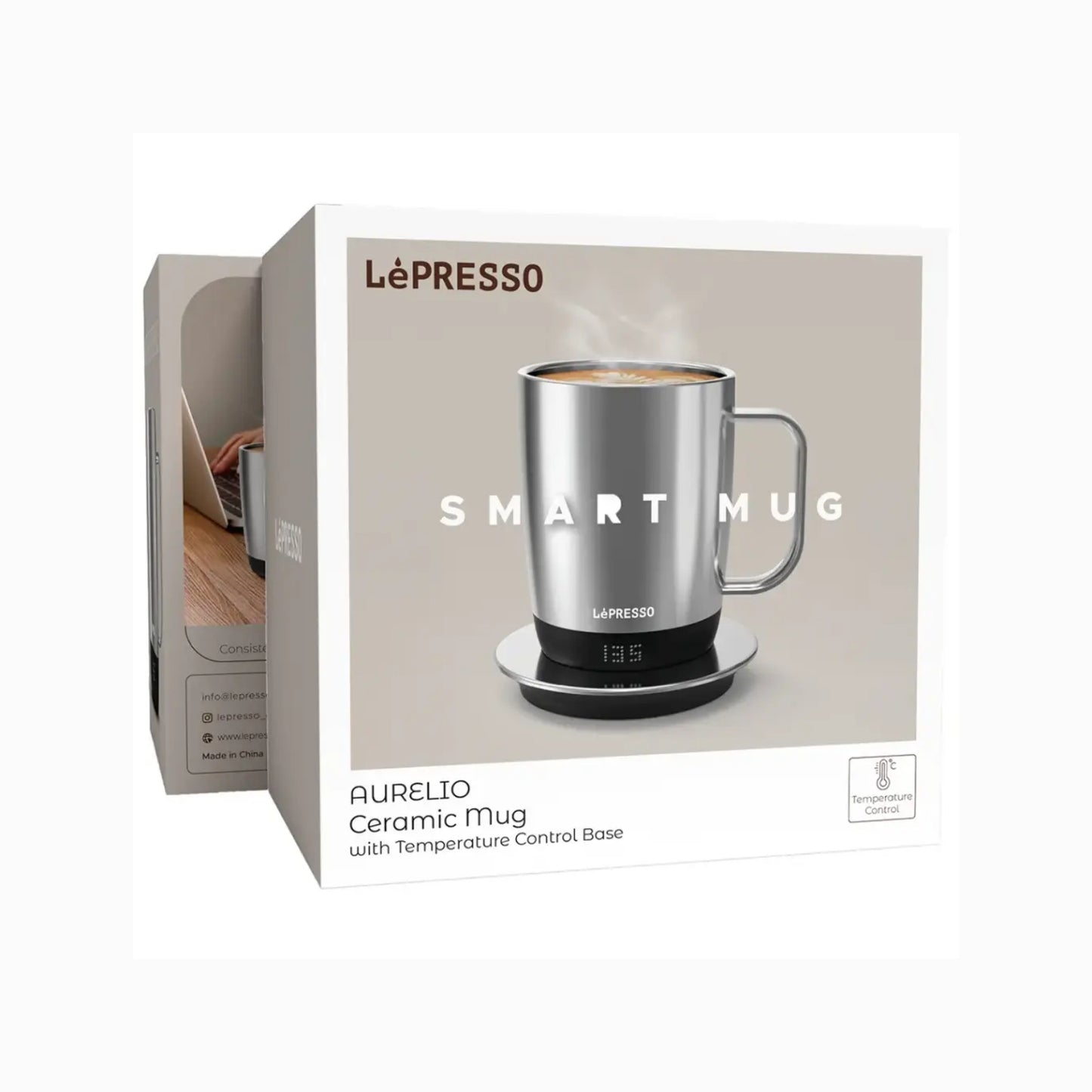 Lepresso Aurelio Smart Ceramic Mug with Temperature Control Base