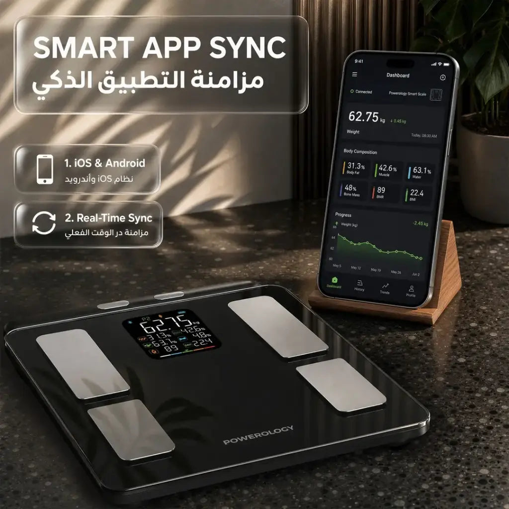 Powerology Advanced Precision Smart Scale - Black (P8EBSCALE)